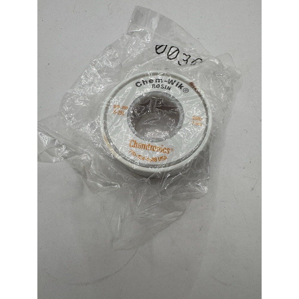 Chemtronics 5- 25L Sz .50 Chem Wik Rosin Desoldering Braid 25ft NEW
